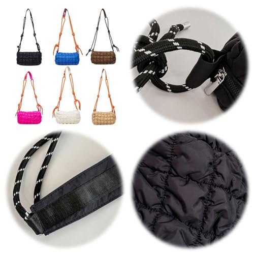 AZURAOKEY Gesteppte Damen-Umhängetasche mit geflochtenem Seilriemen, Tasche for Damen (Kaffee) von AZURAOKEY