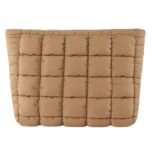 AZURAOKEY Gesteppte Make-up-Tasche, Kosmetiktasche, Reise-Kosmetiktasche mit Reißverschluss, gesteppt, Make-Up-Organizer, Puffer-Kulturbeutel, edles Geschenk für Damen, für den täglichen Gebrauch auf von AZURAOKEY