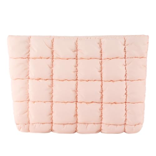 AZURAOKEY Gesteppte Make-up-Tasche, Kosmetiktasche, Reise-Kosmetiktasche mit Reißverschluss, gesteppt, Make-Up-Organizer, Puffer-Kulturbeutel, edles Geschenk für Damen, für den täglichen Gebrauch auf von AZURAOKEY