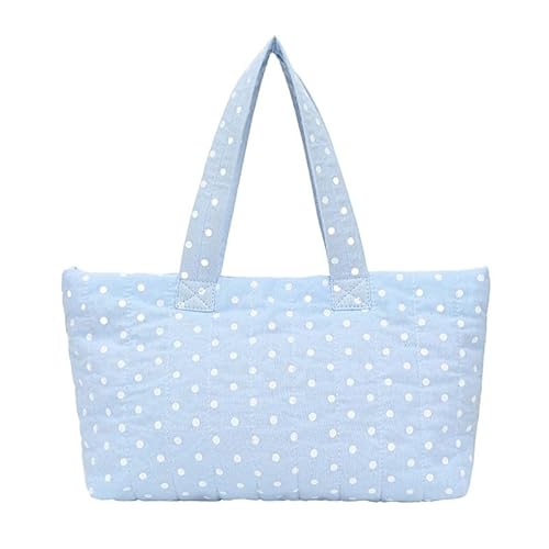 AZURAOKEY Gesteppte Punkt Handtasche Top Griff schläfrige Geldbörse for Frauen Mädchen (blau) von AZURAOKEY