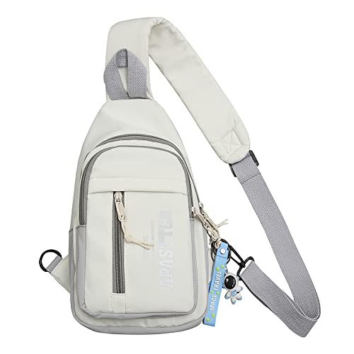 AZURAOKEY Lässige, verstellbare Riemen, tragbar, kontrastfarbene Damen-Handtaschen mit Anhänger, weibliche Sling-Hüfttasche for Outdoor-Sportarten von AZURAOKEY