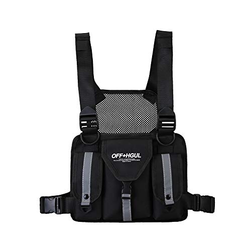 AZURAOKEY Männer Frauen Multifunktions-Hüfttasche Viele Taschen Canvas-Geschirr Taktische Weste Große Kapazität Chest Rig Bag Camouflage for Reisetraining von AZURAOKEY