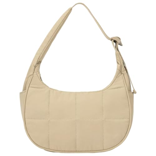 AZURAOKEY Puffer Crescent - Damen gesteppte Nylon-Umhängetasche Arbeitstasche (Khaki) von AZURAOKEY