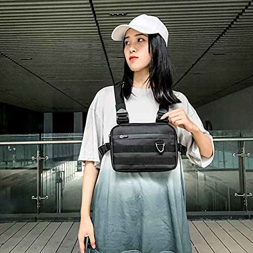 AZURAOKEY Stilvolle Unisex-Street-Weste-Brusttasche, lässiges Oxford-Stoff, Hip-Hop-Schultertasche, Trendige Straße, Reisen von AZURAOKEY