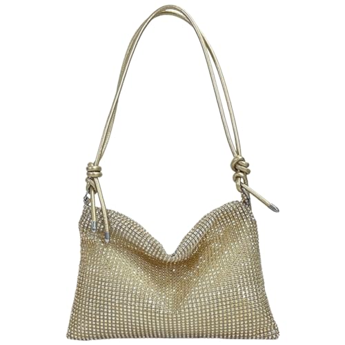 AZURAOKEY Strass-Geldbörse, glitzernd, kleine Tasche, schicke glitzernde Umhängetasche, Clutch for Abschlussball, Cocktailparty, Hochzeit, Verlobung (Gold) von AZURAOKEY