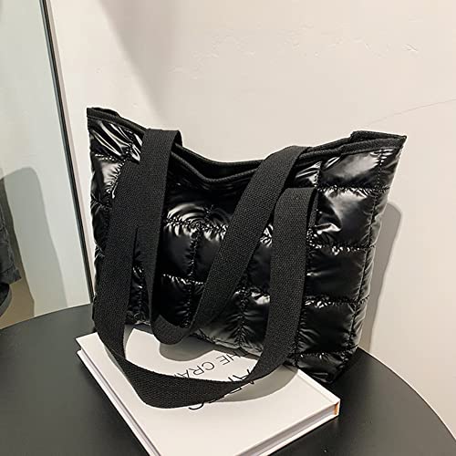 AZURAOKEY Tragbare Nylon Tuch Umhängetaschen Weibliche Casual Tote Handtaschen Große Kapazität Gesteppte Einkaufstaschen for Mädchen Frauen Straße von AZURAOKEY