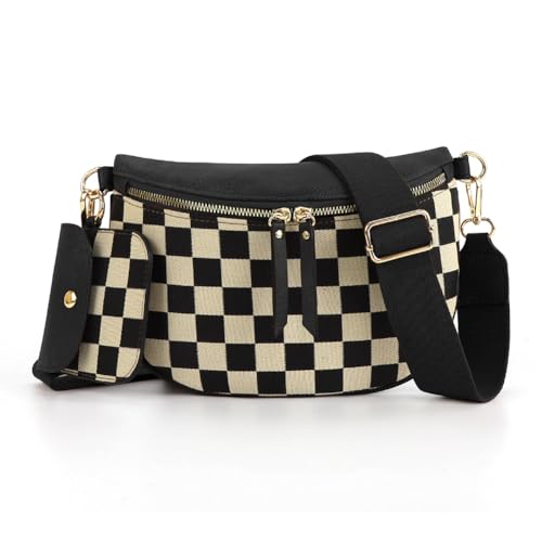 Frauen puchierter Brustbeutel Weitgurt Fashion Umhängetasche mit Mangelbeutel Crescent Crossbody Tasche Chic Hobo Tasche von AZURAOKEY