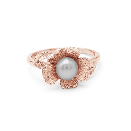 AZURFA Charming Silver Flower Ring mit 6 mm runder Perle – zarte 0,3 Karat Mitte, 3,8 g leichtes Blumendesign, eleganter Damenschmuck, V 1/2, Edelstein, Perle AZURFA Charming Silver Flower Ring mit 6 mm runder Perle – zarte 0,3 Karat Mitte, 3,8 g leichtes Blumendesign, eleganter Damenschmuck, V 1/2, Edelstein, Perle von AZURFA