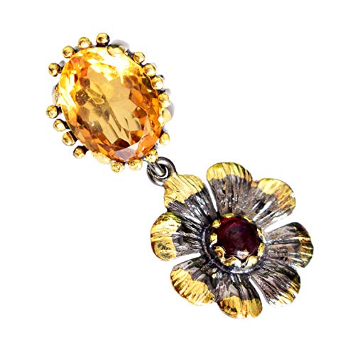 AZURFA Citrin & Granat Anhänger - 925er Sterlingsilber, atemberaubende Edelsteine, 36 mm x 17 mm, 5,2 g, elegante Halskette für Damen, perfekt für Freizeitkleidung oder besondere Anlässe, 46 AZURFA Citrin & Granat Anhänger - 925er Sterlingsilber, atemberaubende Edelsteine, 36 mm x 17 mm, 5,2 g, elegante Halskette für Damen, perfekt für Freizeitkleidung oder besondere Anlässe, 46 von AZURFA