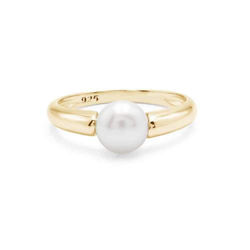 AZURFA Eleganter Silber-Solitärring mit 8 mm rundem Perlmutt – klassisches Design, leichtes Band, zeitloser Damenschmuck zur Verlobung __, T 1/2, Edelstein, Perle AZURFA Eleganter Silber-Solitärring mit 8 mm rundem Perlmutt – klassisches Design, leichtes Band, zeitloser Damenschmuck zur Verlobung __, T 1/2, Edelstein, Perle von AZURFA