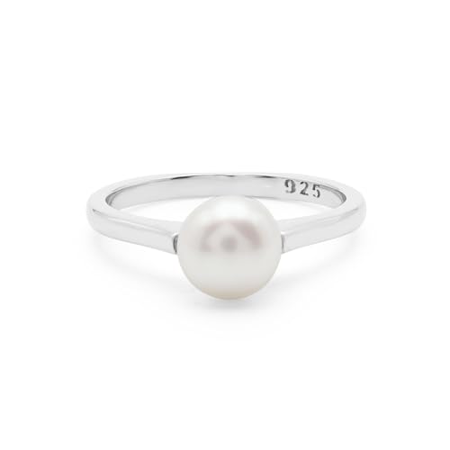 AZURFA Minimalistischer Silber-Solitärring, 8 mm, Perlmutt, einfaches, leichtes Stück, eleganter Schmuck für den täglichen Gebrauch, U 1/2, Edelstein, Perle AZURFA Minimalistischer Silber-Solitärring, 8 mm, Perlmutt, einfaches, leichtes Stück, eleganter Schmuck für den täglichen Gebrauch, U 1/2, Edelstein, Perle von AZURFA