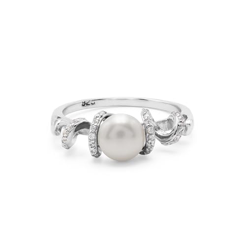 AZURFA Von der Natur inspirierter Silberring mit 7 mm Perle und 0,35 Karat Topas – 3,4 g leichter Schmuck im Bio-Stil, K 1/2, Edelstein, Perle AZURFA Von der Natur inspirierter Silberring mit 7 mm Perle und 0,35 Karat Topas – 3,4 g leichter Schmuck im Bio-Stil, K 1/2, Edelstein, Perle von AZURFA
