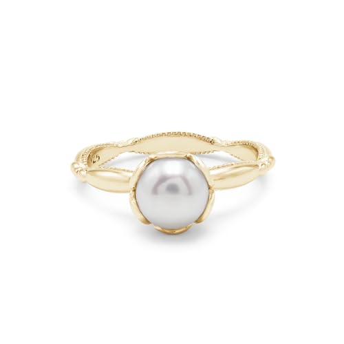 Solitärring aus 925er Sterlingsilber für Damen, 8 mm runde Perle, zierlicher, klassischer, minimalistischer Schmuck, K 1/2, Edelstein, Perle Solitärring aus 925er Sterlingsilber für Damen, 8 mm runde Perle, zierlicher, klassischer, minimalistischer Schmuck, K 1/2, Edelstein, Perle von AZURFA