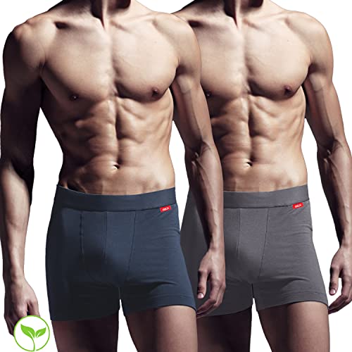 Boxershorts für Herren aus Tencel Modal & Bio-Baumwolle – umweltfreundlich, Premium-Qualität – Ultra weich, dehnbar, bequem – Pack mit 2 oder 3 umweltfreundlichen Boxershorts, Mehrfarbig, 2 Stück, M von AZX