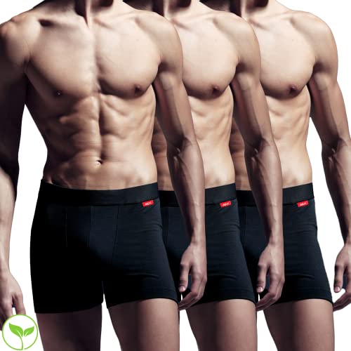 Boxershorts für Herren aus Tencel Modal & Bio-Baumwolle – umweltfreundlich, Premium-Qualität – Ultra weich, dehnbar, bequem – Pack mit 2 oder 3 umweltfreundlichen Boxershorts, Schwarz X3., XL von AZX