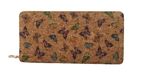 AZZAP Geldbörse Portemonnaie Damen Brieftasche Geldbeutel Schmetterling Naturkork EKO MF von AZZAP