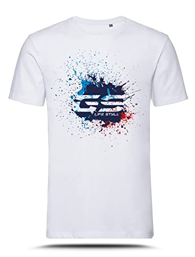 AZgraphishop GS Motorsport Color Splatter Style TS-BM-050 T-Shirt, Weiß, M von AZgraphishop