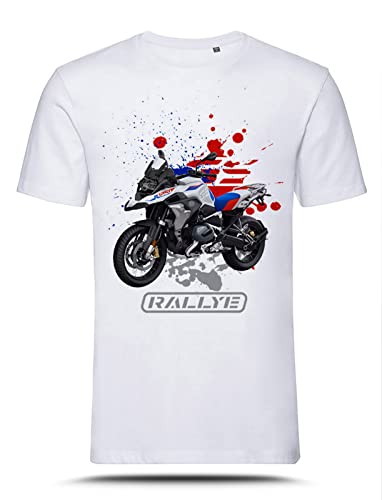 AZgraphishop T-Shirt R 1250 GS Rallye Splatter Style TS-BM-024, Weiß, XXL von AZgraphishop