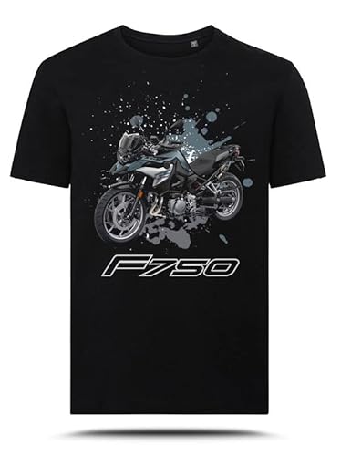 AZgraphishop T-Shirt mit Grafik F 750 GS Exclusive Splatter Style TS-BM-080, Schwarz , L von AZgraphishop