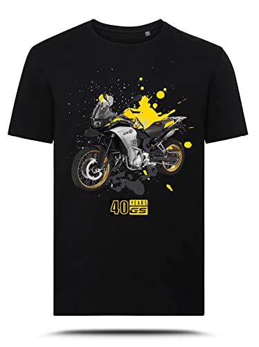 AZgraphishop T-Shirt mit Grafik F 850 GS ADV 40th Anniversary Splatter Style TS-BM-054, Schwarz , L von AZgraphishop
