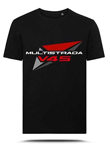 AZgraphishop T-Shirt mit Grafik Multistrada V4S Logo Style TS-DUC-002, Schwarz , L von AZgraphishop