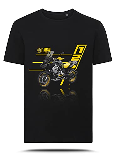 AZgraphishop T-Shirt mit Grafik R 1250 GS ADV 40th Anniversary Logo Style TS-BM-001, Schwarz , L von AZgraphishop