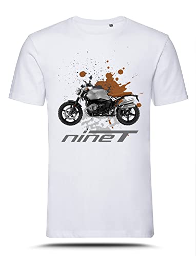 AZgraphishop T-Shirt mit Grafik R NineT Scrambler Color Splatter Style TS-BM-053, Weiß, S von AZgraphishop