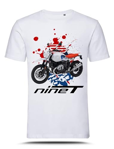 AZgraphishop T-Shirt mit Grafik R NineT Urban GS 17-20 Splatter Style TS-BM-083, Weiß, M von AZgraphishop