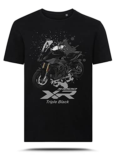 AZgraphishop T-Shirt mit Grafik S 1000 XR Triple Black 2021 Splatter Style TS-BM-042, Schwarz , XXL von AZgraphishop