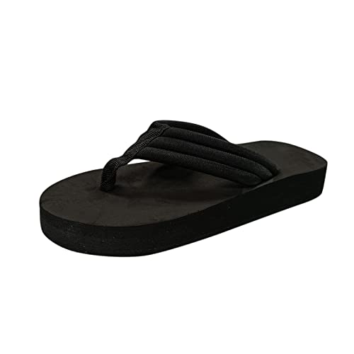 AaaozKjie Badelatschen Damen Schlappen Damen Hausschuhe Damen Flache Schuhe Flops Damen Pantoffel Flip Flops Damen (Black, 37) von AaaozKjie