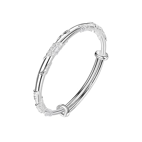 AaaozKjie Geschenke für Frauen Armband Damen Armband Weibliches Sansheng III Reines Silber Push Pull Armband Mode Tibetischer Silberschmuck Festival Zubehör (Silver, One Size) von AaaozKjie