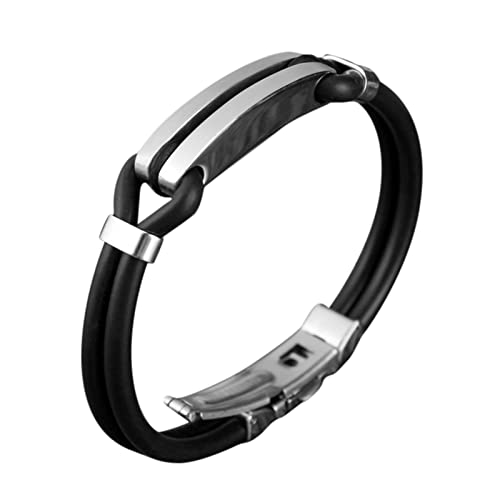 AaaozKjie Geschenke für Frauen Armband Damen Fortheday Halskette Für Frauen Weihnachten Geburtstag Edelstahl Paar Armband Bogenförmiges Armband Armkette Damen (Black, One Size) von AaaozKjie