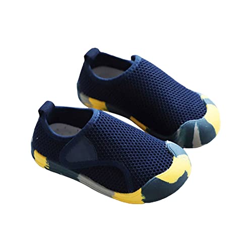 AaaozKjie Hallenschuhe Kinder Mädchen Schuhe Atmungsaktive Schuhe Baotou Turnschuhe Mesh Baby Weiche Sohle Mode Unisex Hallenschuhe Mädchen Jungen (Navy, 25.5 Toddler) von AaaozKjie