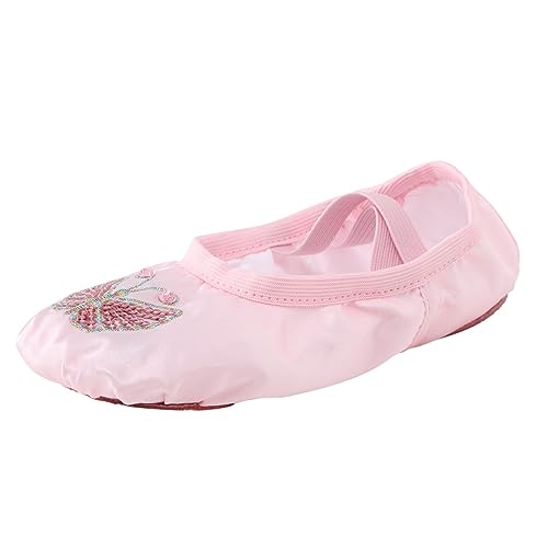 AaaozKjie Tennisschuhe Kinder Schuhe Tanzen Ballett Leistung Indoor Mit Schleife Yoga Praxis Tanz Schuhe Turnschuhe Mädchen Jungen (Pink, 24 Toddler) von AaaozKjie