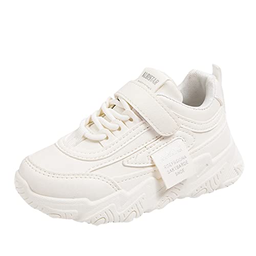 AaaozKjie Tennisschuhe Kinder atmungsaktive rutschfeste Kinder-Freizeitsportschuhe Mesh Hallenschuhe Mädchen Jungen (White #2, 36 Big Kids) von AaaozKjie