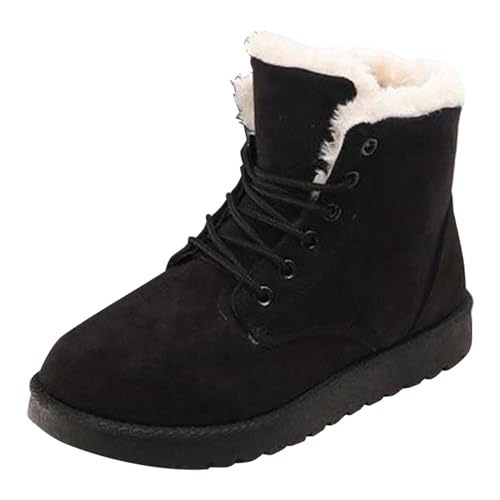 AaaozKjie Winterschuhe Damen Gefüttert Stiefel Damen Damenstiefel Modestiefel Damenstiefel Winterstiefel Damen Gefüttert (Black, 38) von AaaozKjie