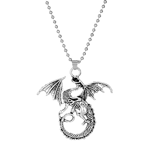 Halskette Damen Dragon Halskette Damen Kreative Dracheförmige Schlüsselbeinkette Grenze Sternzeichen Halskette Mode Einfache Persönlichkeit Trend Halskette Geschenke für Frauen (A, One Size) von AaaozKjie