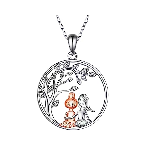 Kette damen Festival Zubehör Schwester Sterling Silber des Lebens Schwestern-Halskette mit Kristall Schwester-Schmuck Geschenke für Frauen Mädchen Tochter Freunde Geburtstag (Silver, One Size) von AaaozKjie