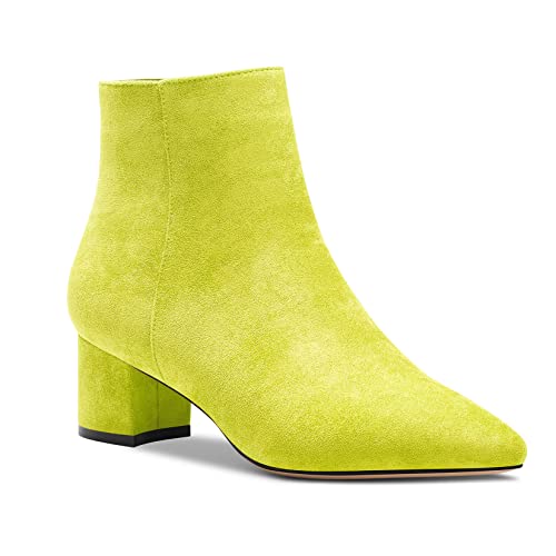 Aachcol Damen Chunky Blockabsatz Mittlerem Hoher High Absatz Heel Stiefeletten Geschlossene Spitze Zehenkappe Schuhe Wildleder Limonengrün 5 CM 38 EU Aachcol Damen Chunky Blockabsatz Mittlerem Hoher High Absatz Heel Stiefeletten Geschlossene Spitze Zehenkappe Schuhe Wildleder Limonengrün 5 CM 38 EU von Aachcol