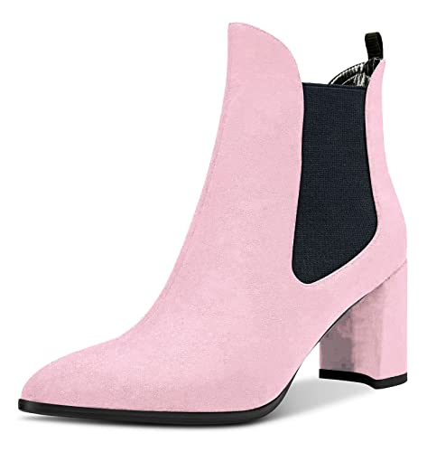 Aachcol Damen Chunky Blockabsatz Mittlerem Hoher High Absatz Heel Stiefeletten Geschlossene Spitze Zehenkappe Schuhe Wildleder Rosa 7.5 CM 40 EU Aachcol Damen Chunky Blockabsatz Mittlerem Hoher High Absatz Heel Stiefeletten Geschlossene Spitze Zehenkappe Schuhe Wildleder Rosa 7.5 CM 40 EU von Aachcol