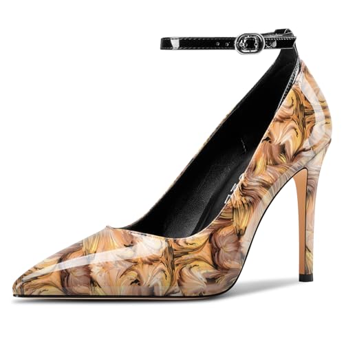 Aachcol Damen Geschlossene Spitze Zehenkappe Stiletto Hoher High Absatz Heel Pumps Knöchelriemen Hochzeit Party Dress Schuhe 10 cm Heels Gelb Mehrfarbig 40 EU Aachcol Damen Geschlossene Spitze Zehenkappe Stiletto Hoher High Absatz Heel Pumps Knöchelriemen Hochzeit Party Dress Schuhe 10 cm Heels Gelb Mehrfarbig 40 EU von Aachcol