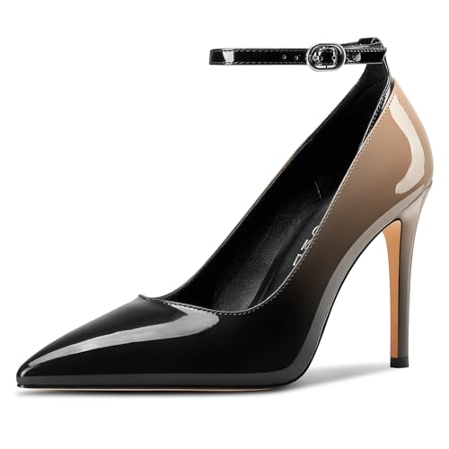Aachcol Damen Geschlossene Spitze Zehenkappe Stiletto Hoher High Absatz Heel Pumps Knöchelriemen Hochzeit Party Dress Schuhe 10 cm Heels Hautfarben Schwarz 35 EU Aachcol Damen Geschlossene Spitze Zehenkappe Stiletto Hoher High Absatz Heel Pumps Knöchelriemen Hochzeit Party Dress Schuhe 10 cm Heels Hautfarben Schwarz 35 EU von Aachcol