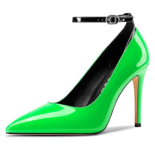 Aachcol Damen Geschlossene Spitze Zehenkappe Stiletto Hoher High Absatz Heel Pumps Knöchelriemen Hochzeit Party Dress Schuhe 10 cm Heels Helles Grün 39 EU Aachcol Damen Geschlossene Spitze Zehenkappe Stiletto Hoher High Absatz Heel Pumps Knöchelriemen Hochzeit Party Dress Schuhe 10 cm Heels Helles Grün 39 EU von Aachcol