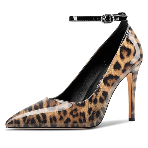 Aachcol Damen Geschlossene Spitze Zehenkappe Stiletto Hoher High Absatz Heel Pumps Knöchelriemen Hochzeit Party Dress Schuhe 10 cm Heels Leopardbraun 35 EU Aachcol Damen Geschlossene Spitze Zehenkappe Stiletto Hoher High Absatz Heel Pumps Knöchelriemen Hochzeit Party Dress Schuhe 10 cm Heels Leopardbraun 35 EU von Aachcol