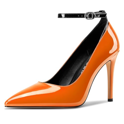 Aachcol Damen Geschlossene Spitze Zehenkappe Stiletto Hoher High Absatz Heel Pumps Knöchelriemen Hochzeit Party Dress Schuhe 10 cm Heels Orange 37 EU Aachcol Damen Geschlossene Spitze Zehenkappe Stiletto Hoher High Absatz Heel Pumps Knöchelriemen Hochzeit Party Dress Schuhe 10 cm Heels Orange 37 EU von Aachcol