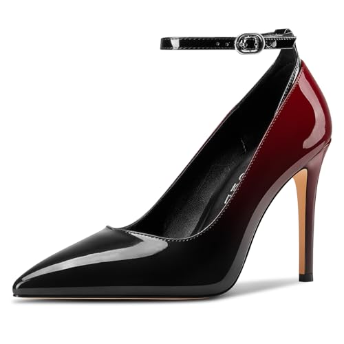 Aachcol Damen Geschlossene Spitze Zehenkappe Stiletto Hoher High Absatz Heel Pumps Knöchelriemen Hochzeit Party Dress Schuhe 10 cm Heels Rot Schwarz 36 EU Aachcol Damen Geschlossene Spitze Zehenkappe Stiletto Hoher High Absatz Heel Pumps Knöchelriemen Hochzeit Party Dress Schuhe 10 cm Heels Rot Schwarz 36 EU von Aachcol
