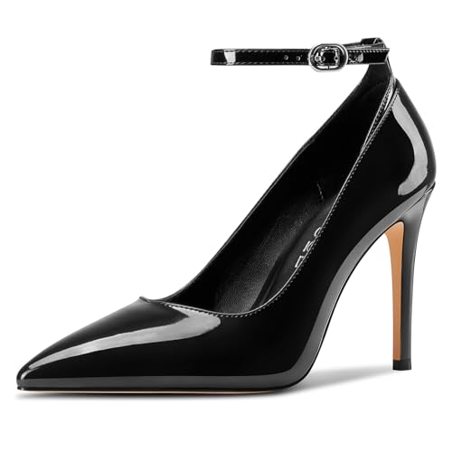 Aachcol Damen Geschlossene Spitze Zehenkappe Stiletto Hoher High Absatz Heel Pumps Knöchelriemen Hochzeit Party Dress Schuhe 10 cm Heels Schwarz 40 EU Aachcol Damen Geschlossene Spitze Zehenkappe Stiletto Hoher High Absatz Heel Pumps Knöchelriemen Hochzeit Party Dress Schuhe 10 cm Heels Schwarz 40 EU von Aachcol