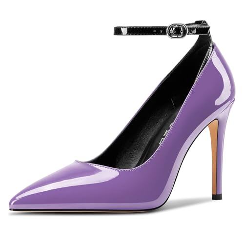 Aachcol Damen Geschlossene Spitze Zehenkappe Stiletto Hoher High Absatz Heel Pumps Knöchelriemen Hochzeit Party Dress Schuhe 10 cm Heels Violett 43 EU Aachcol Damen Geschlossene Spitze Zehenkappe Stiletto Hoher High Absatz Heel Pumps Knöchelriemen Hochzeit Party Dress Schuhe 10 cm Heels Violett 43 EU von Aachcol
