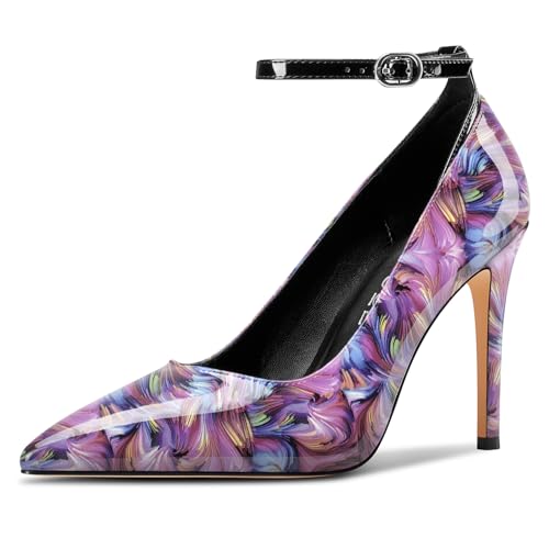 Aachcol Damen Geschlossene Spitze Zehenkappe Stiletto Hoher High Absatz Heel Pumps Knöchelriemen Hochzeit Party Dress Schuhe 10 cm Heels Violett Mehrfarbig 42 EU Aachcol Damen Geschlossene Spitze Zehenkappe Stiletto Hoher High Absatz Heel Pumps Knöchelriemen Hochzeit Party Dress Schuhe 10 cm Heels Violett Mehrfarbig 42 EU von Aachcol