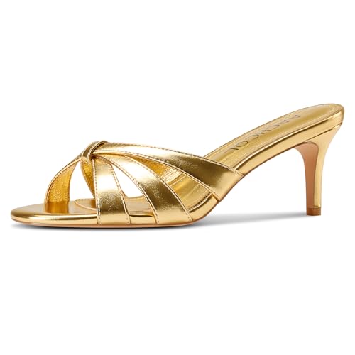 Aachcol Damen Kitten Absatz Heel Pantoletten Open Zehenkappe Niedrige Absatz Heel Sandalen Slip-on Party Dress Schuhe 3.5 CM Heels Gold 41 EU Aachcol Damen Kitten Absatz Heel Pantoletten Open Zehenkappe Niedrige Absatz Heel Sandalen Slip-on Party Dress Schuhe 3.5 CM Heels Gold 41 EU von Aachcol